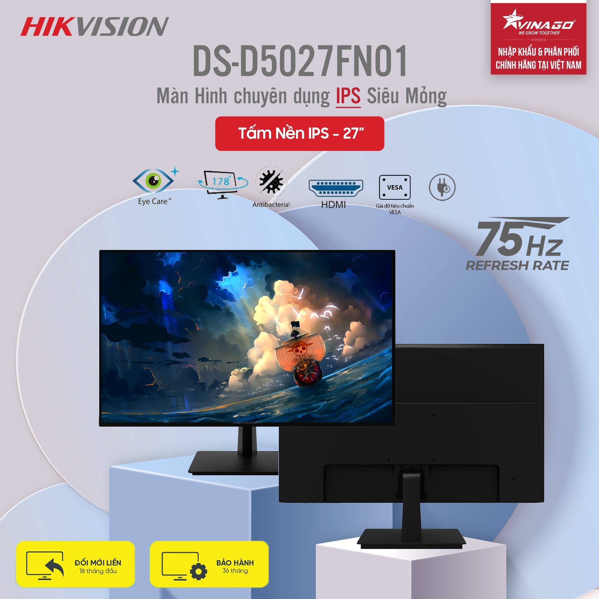 Màn hình HIKVISION 27" Phẳng DS-D5027FN01 IPS 75Hz